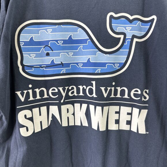 Discovery Channel Shark Week Shirt Vineyard‎ Vines Unisex XXS & XS Blue Crewneck - Picture 10 of 14